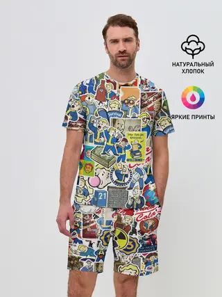 Мужской костюм с шортами / FALLOUT STICKER BOMBING