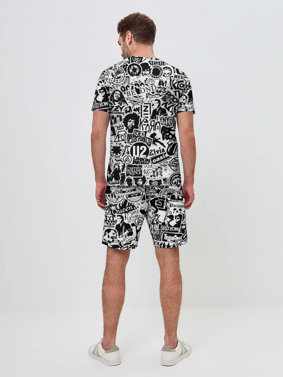 Мужской костюм с шортами / Rock Band Logos