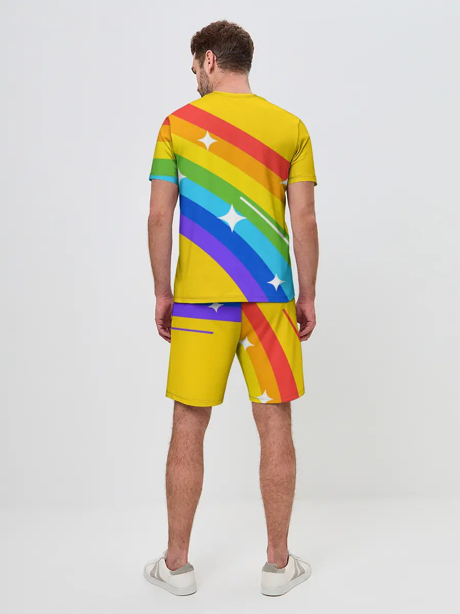 Мужской костюм с шортами / AMONG US - Радужный