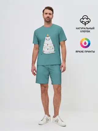Мужской костюм с шортами / Кото-ёлка