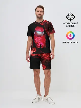 Мужской костюм с шортами / AMONG US - КРАСНЫЙ