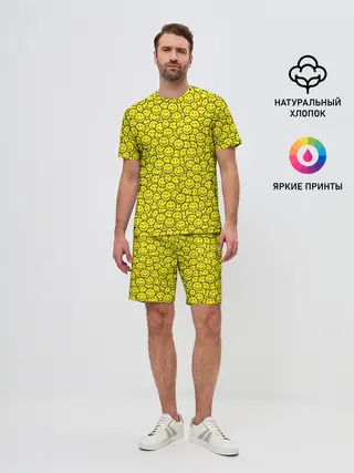 Мужской костюм с шортами / Смайлики