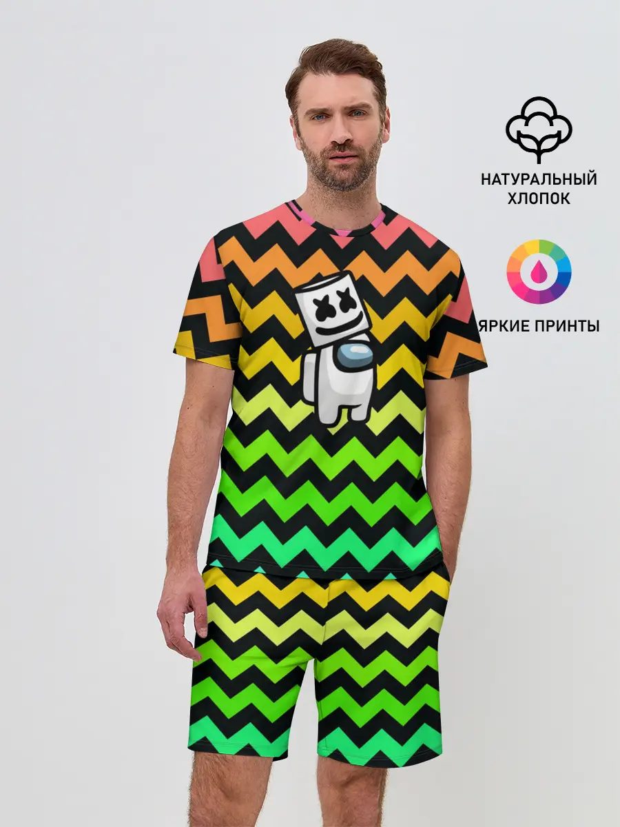 Мужской костюм с шортами / Among Us Marshmello