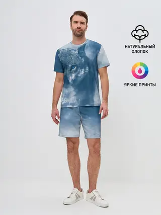Мужской костюм с шортами / Красивый волк