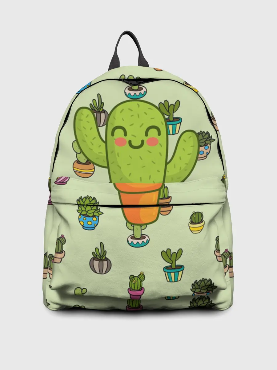 Рюкзак джинсовый / Веселый кактус