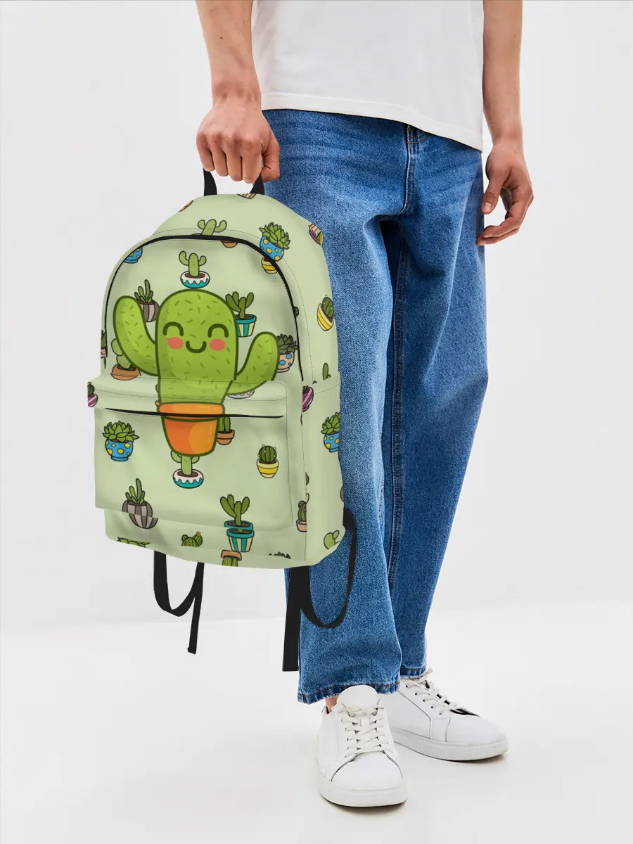 Рюкзак джинсовый / Веселый кактус