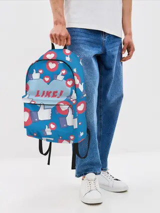 Рюкзак джинсовый / Лайки и сердечки
