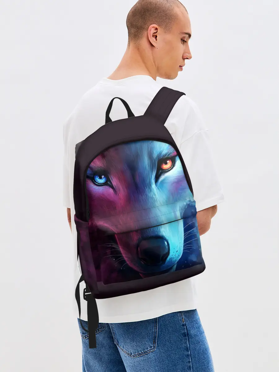 Рюкзак джинсовый / NEON WOLF | НЕОНОВЫЙ ВОЛК