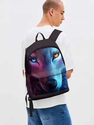 Рюкзак джинсовый / NEON WOLF | НЕОНОВЫЙ ВОЛК