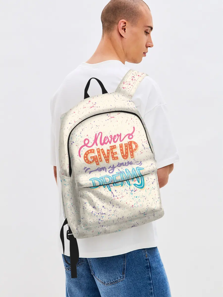 Рюкзак джинсовый / Никогда не сдавайся