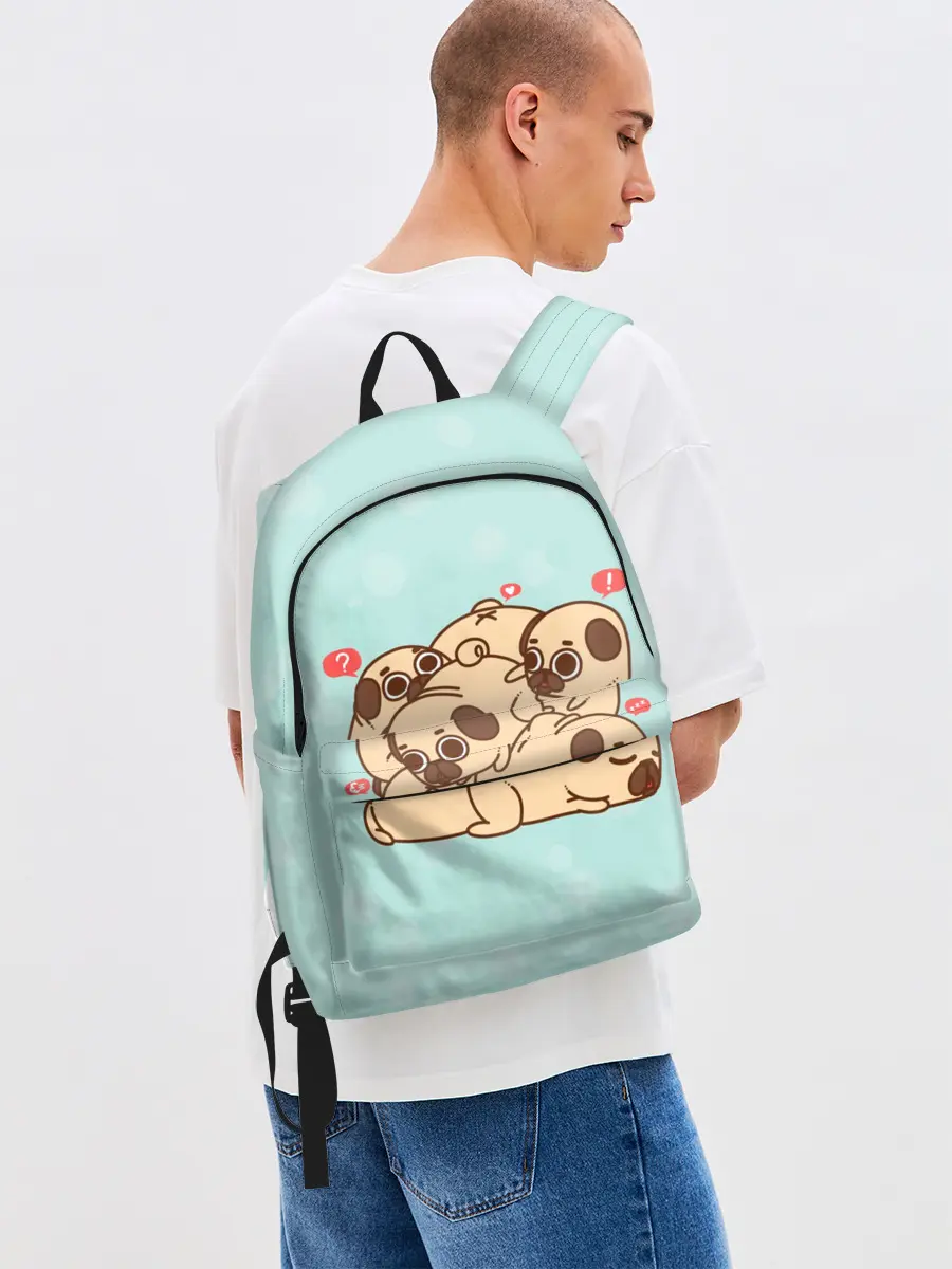 Рюкзак джинсовый / Мопсы