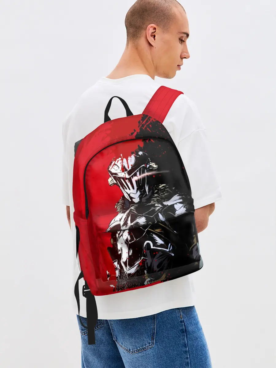Рюкзак джинсовый / Goblin Slayer red and black