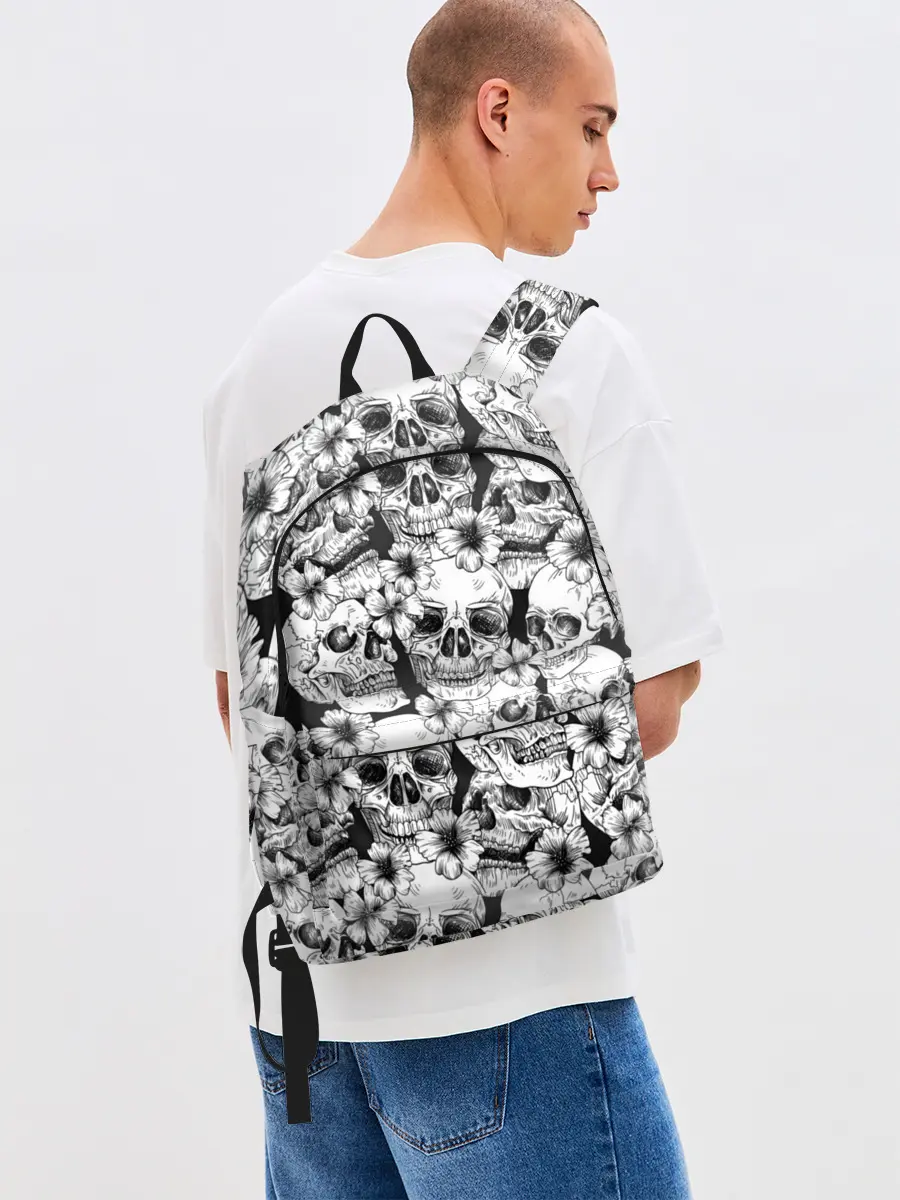Рюкзак джинсовый / Черепа