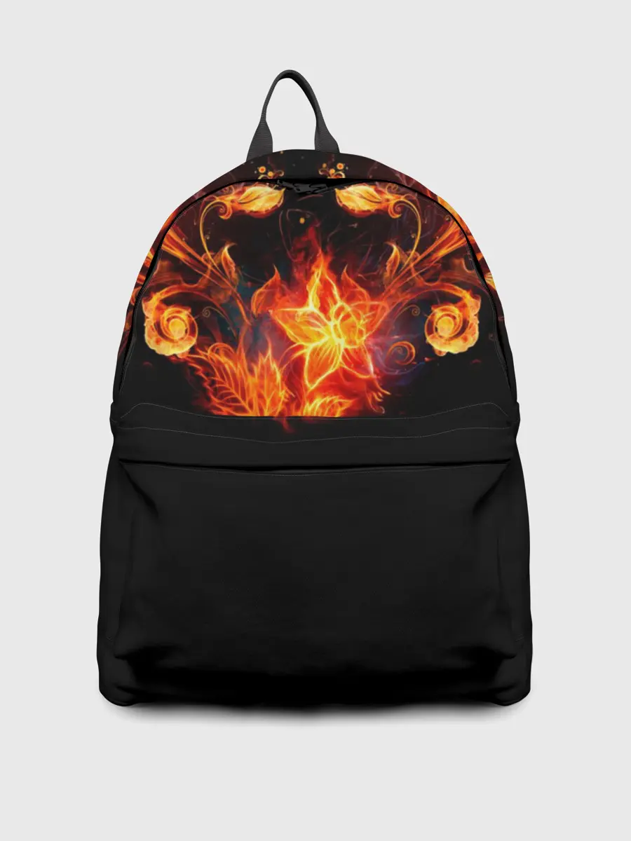 Рюкзак джинсовый / Огненные цветы в темноте