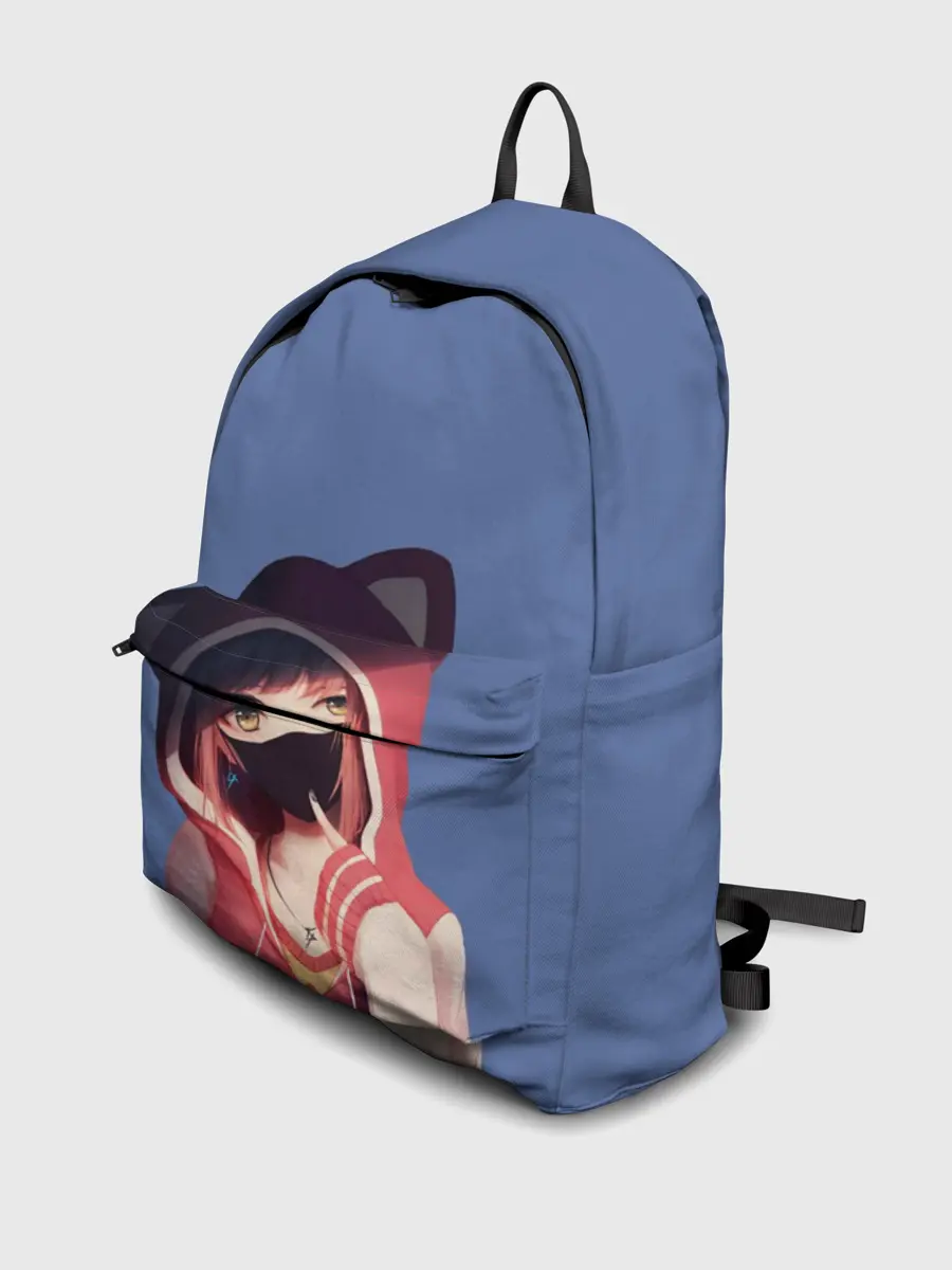 Рюкзак джинсовый / Аниме девушка в маске с ушками