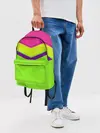 Рюкзак джинсовый / Цветные треугольники_ салатовы