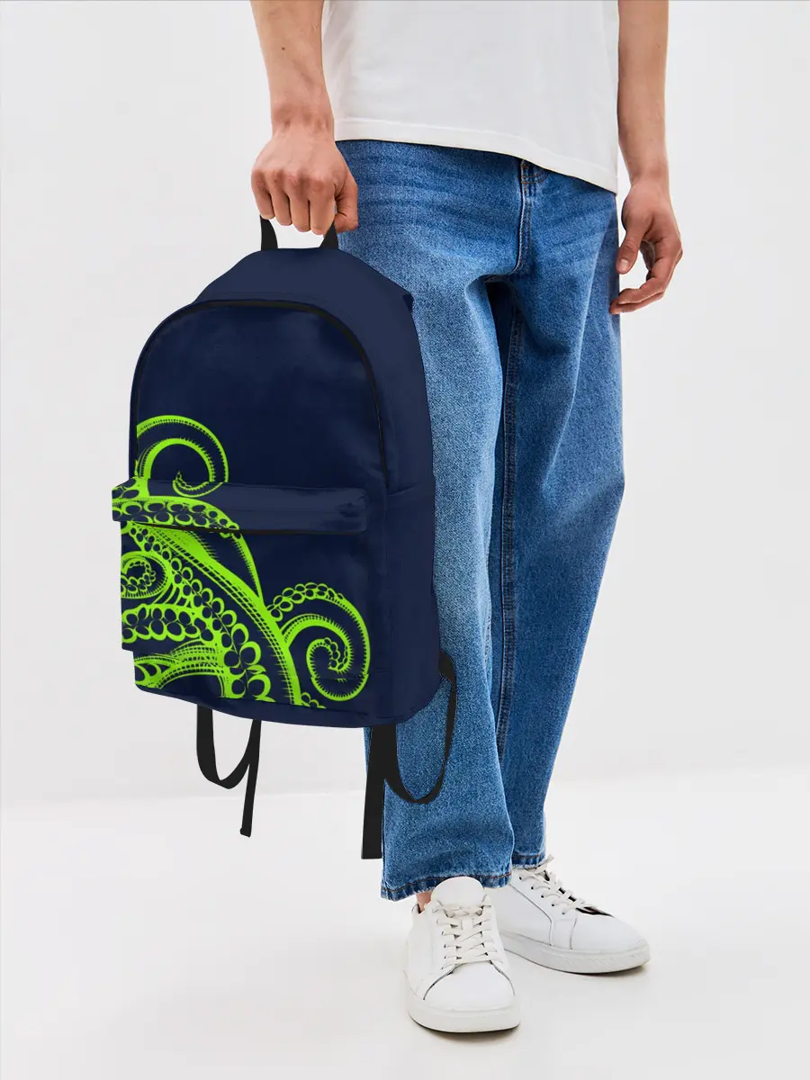 Рюкзак джинсовый / Кислотный осьминожка