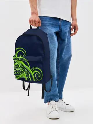 Рюкзак джинсовый / Кислотный осьминожка