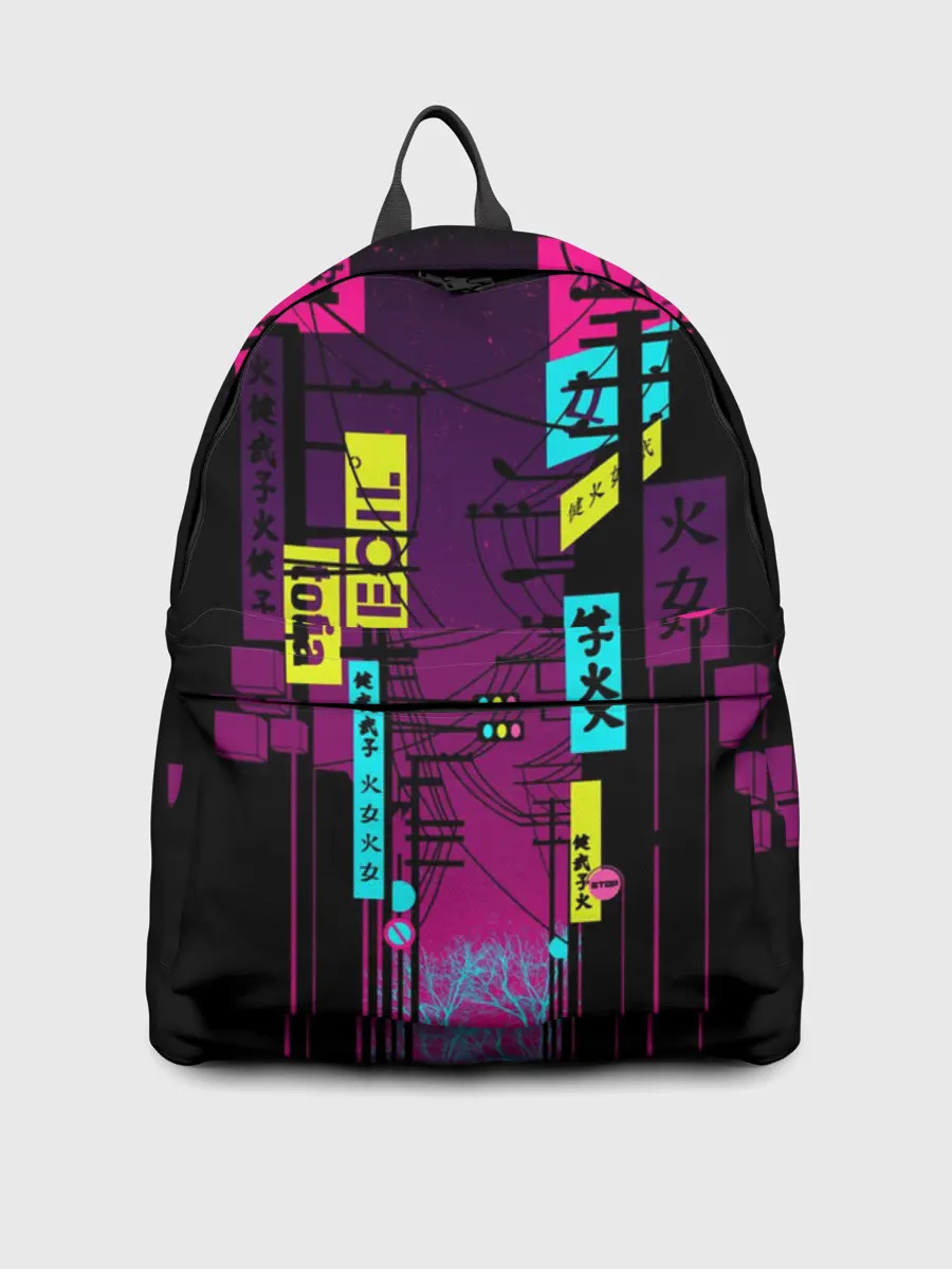 Рюкзак джинсовый / Неоновый город