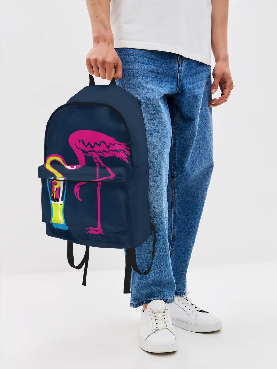 Рюкзак джинсовый / Кислотный фламинго