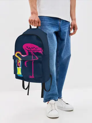 Рюкзак джинсовый / Кислотный фламинго