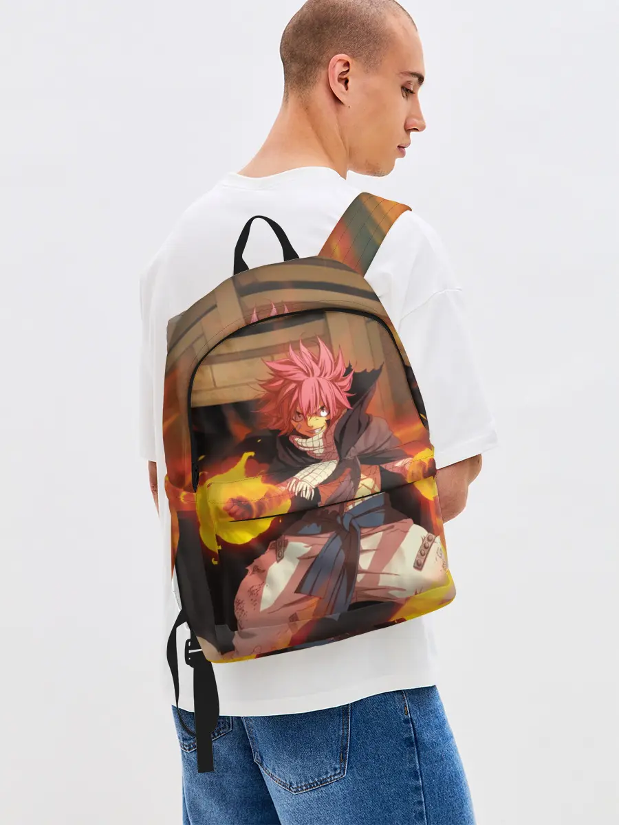 Рюкзак джинсовый / Нацу огненный боец