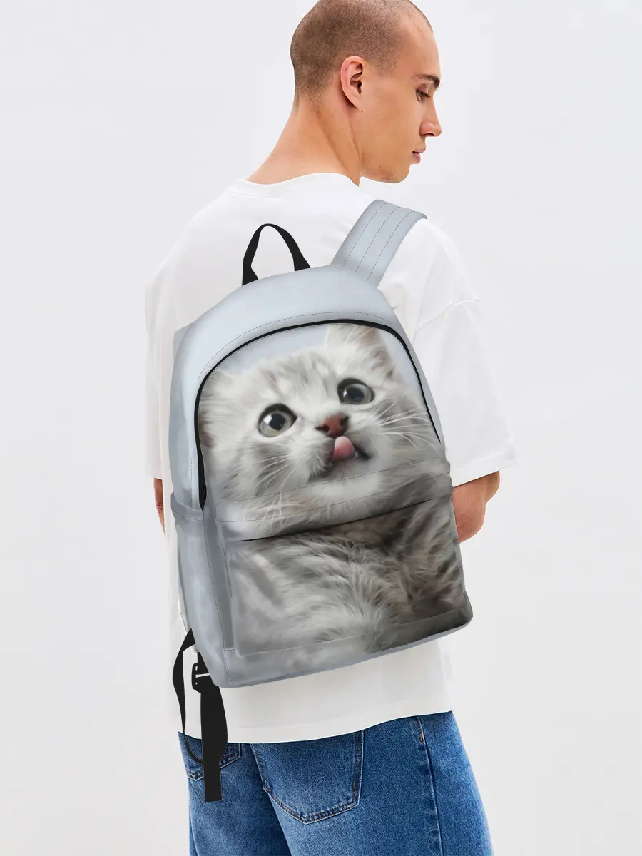 Рюкзак джинсовый / Котенок