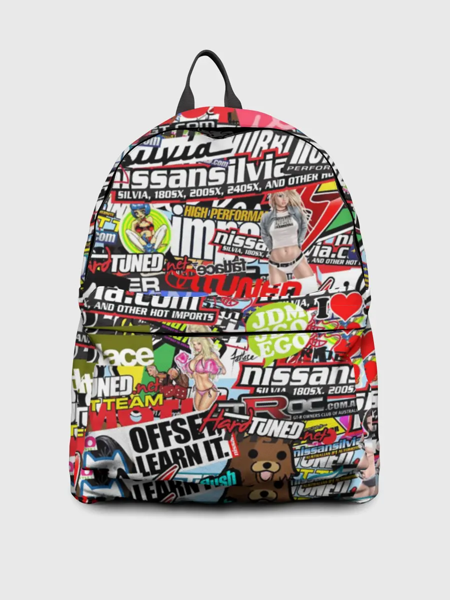 Рюкзак джинсовый / Cars Stickerbombing