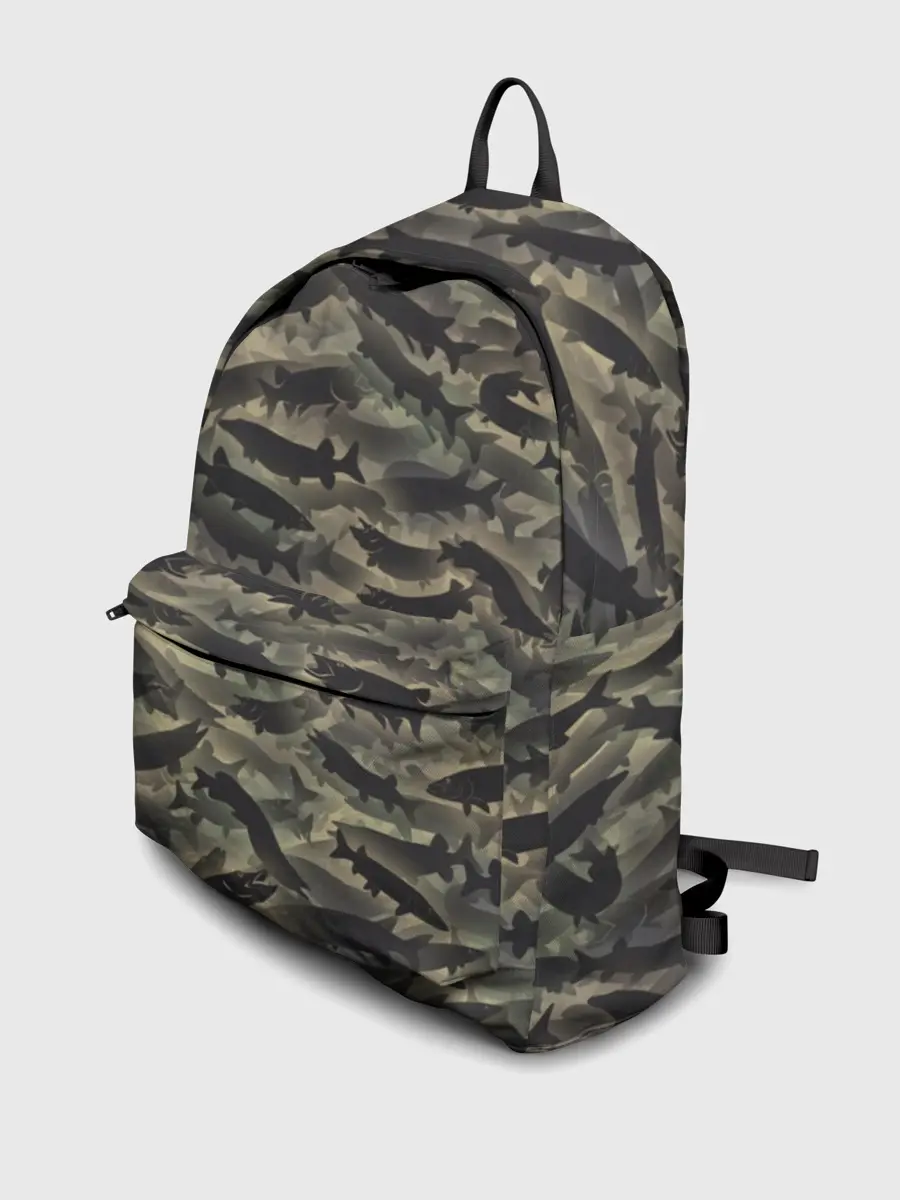 Рюкзак джинсовый / Камуфляж с щуками