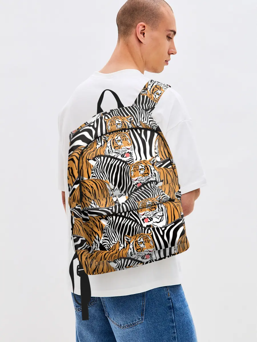 Рюкзак джинсовый / Тигры и зебры