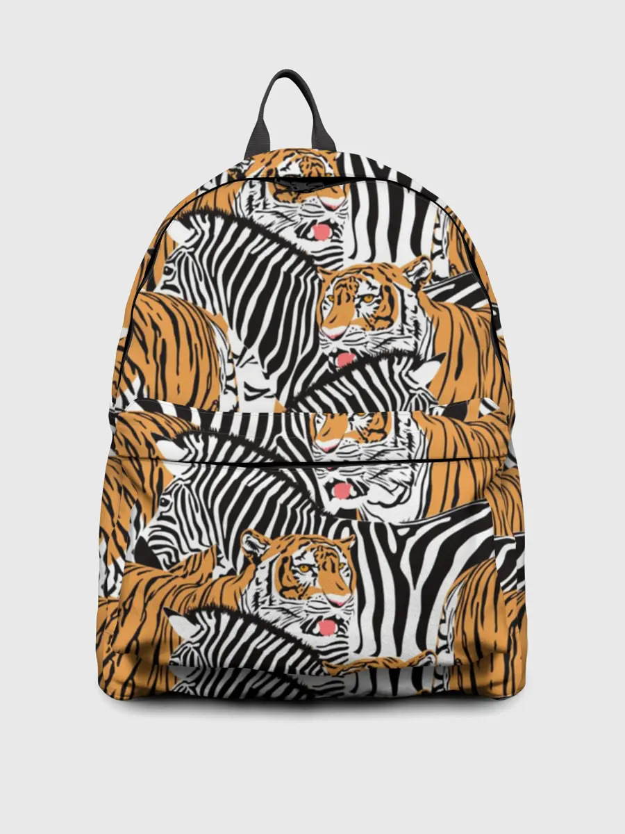 Рюкзак джинсовый / Тигры и зебры