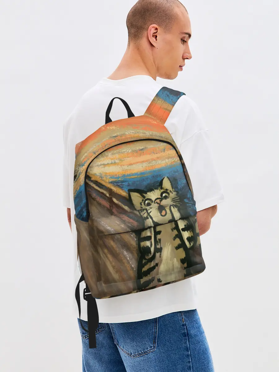 Рюкзак джинсовый / Крик котика