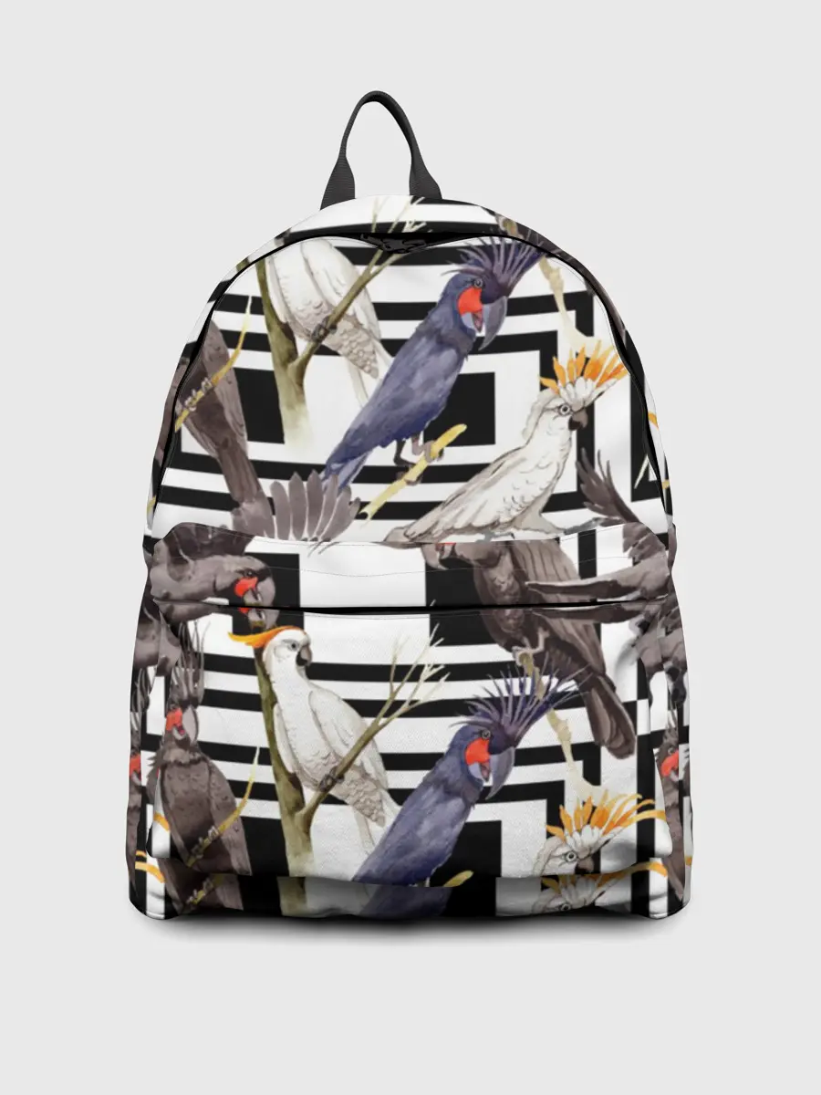 Рюкзак джинсовый / Попугаи какаду