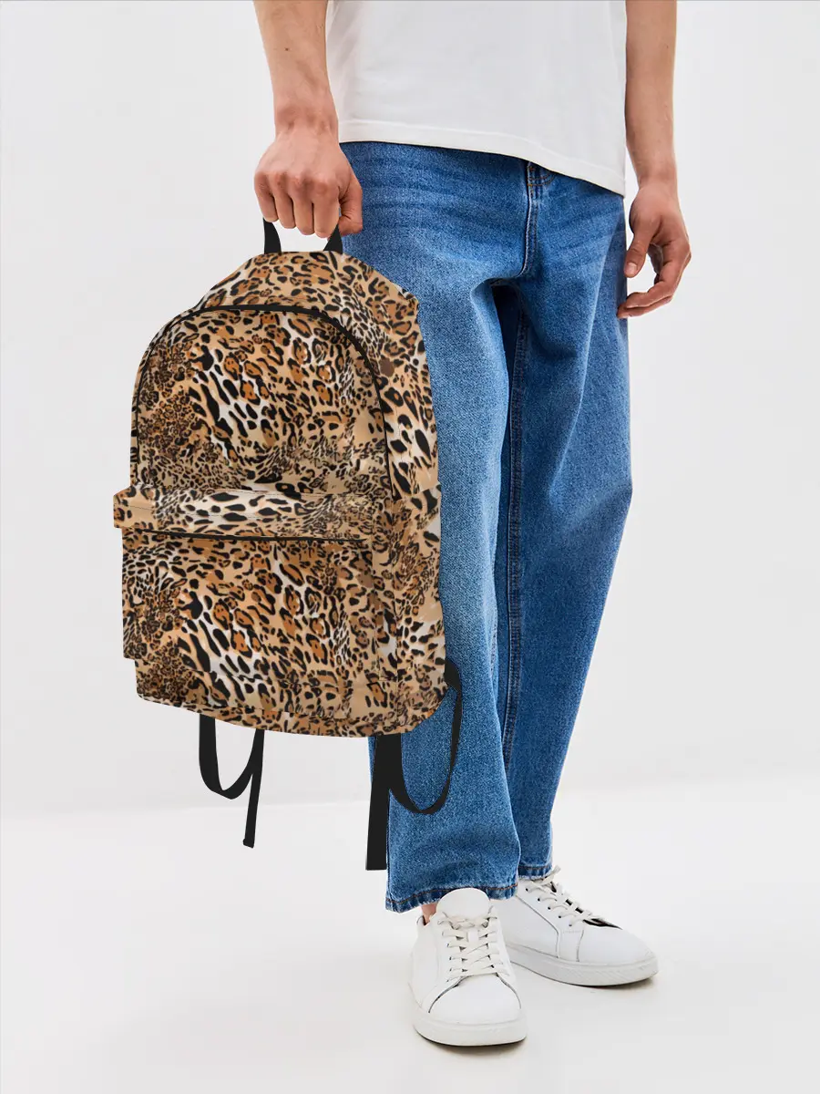 Рюкзак джинсовый / Леопард