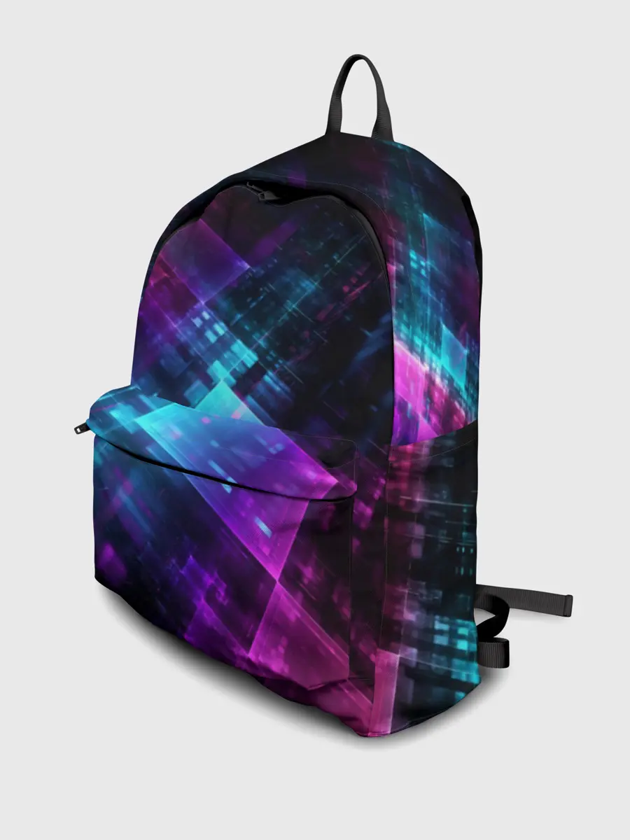 Рюкзак джинсовый / Неоновая абстракция