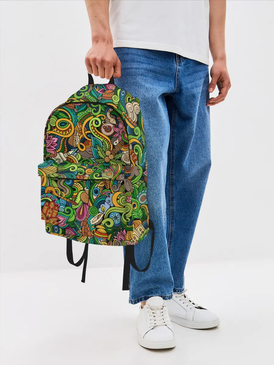 Рюкзак джинсовый / Тибетский коллаж