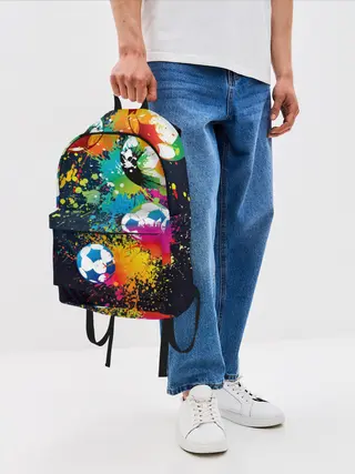 Рюкзак джинсовый / Футбольные мячи