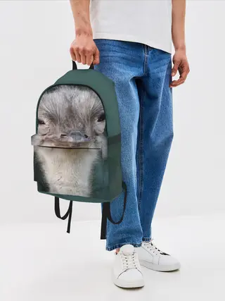 Рюкзак джинсовый / Подозрительный страус