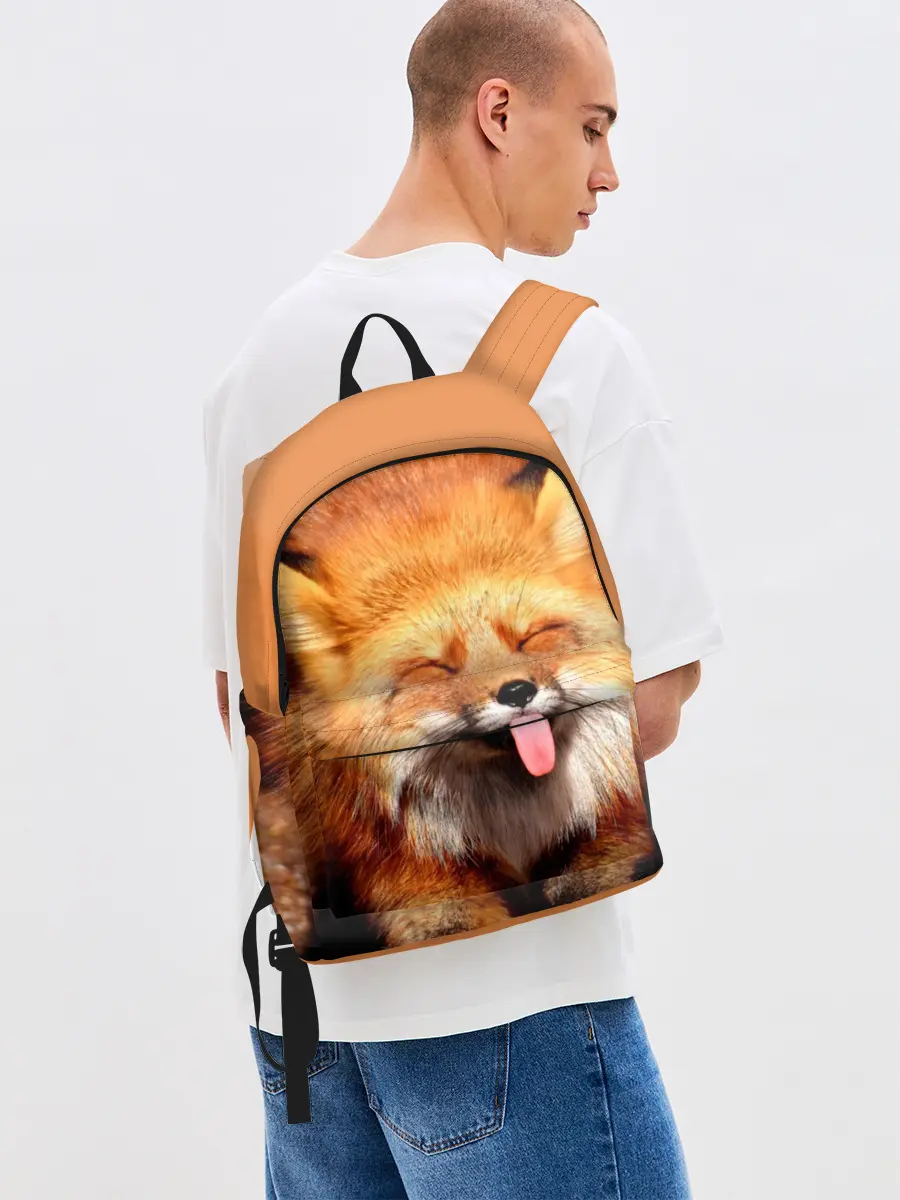 Рюкзак джинсовый / Лиса с языком