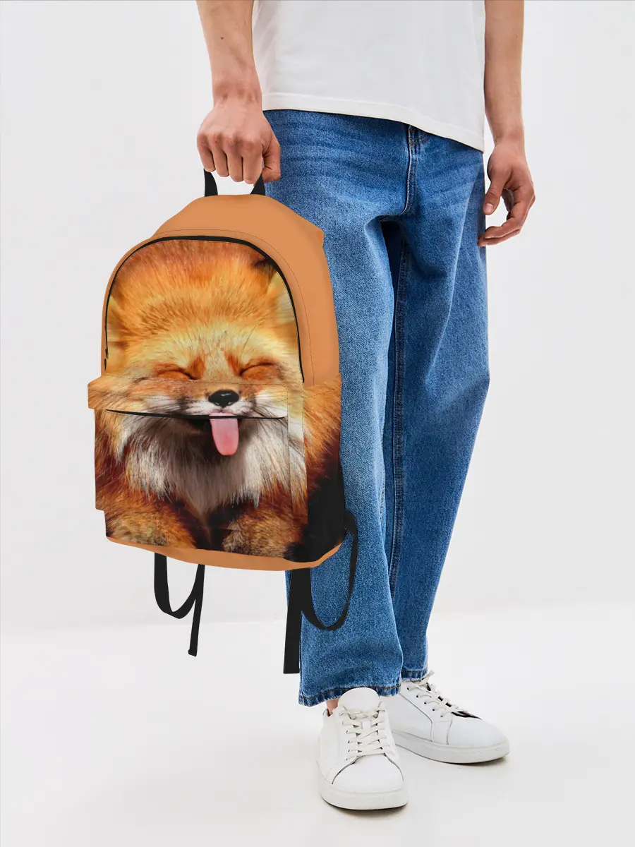 Рюкзак джинсовый / Лиса с языком