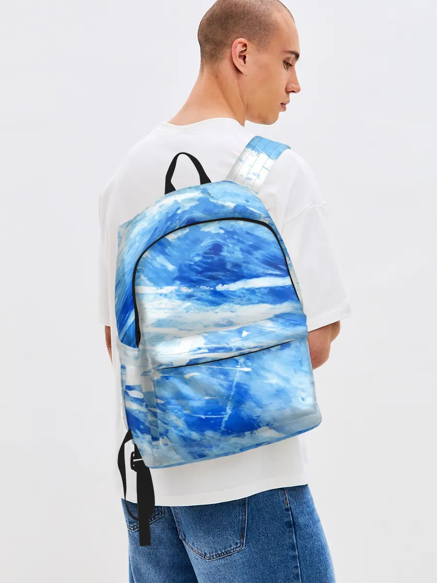 Рюкзак джинсовый / Вода акварель