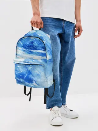 Рюкзак джинсовый / Вода акварель