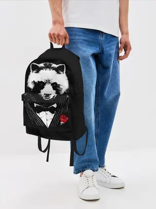 Рюкзак джинсовый / Медведь авторитет