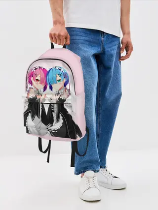 Рюкзак джинсовый / Re:Zero. Рем и Рам
