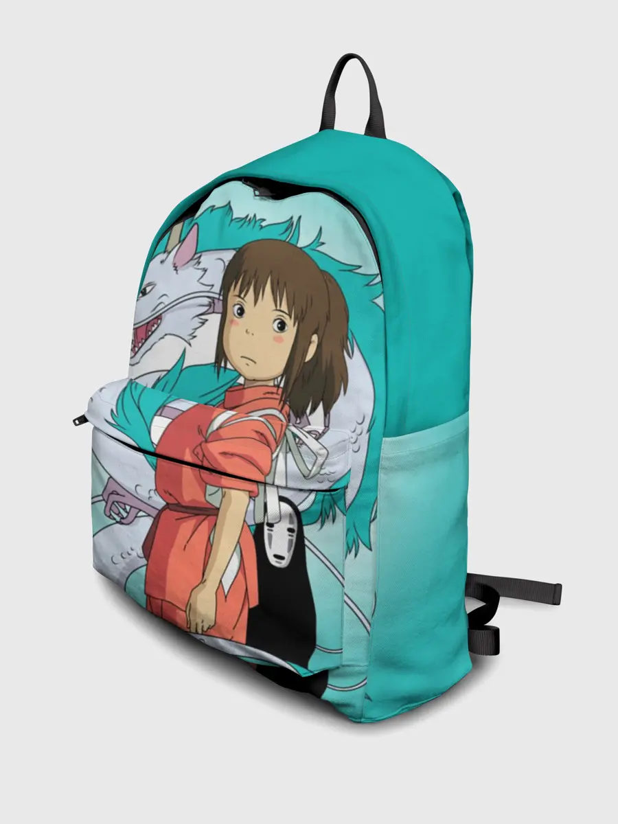 Рюкзак джинсовый / Тихиро и Хаку зеленый фон