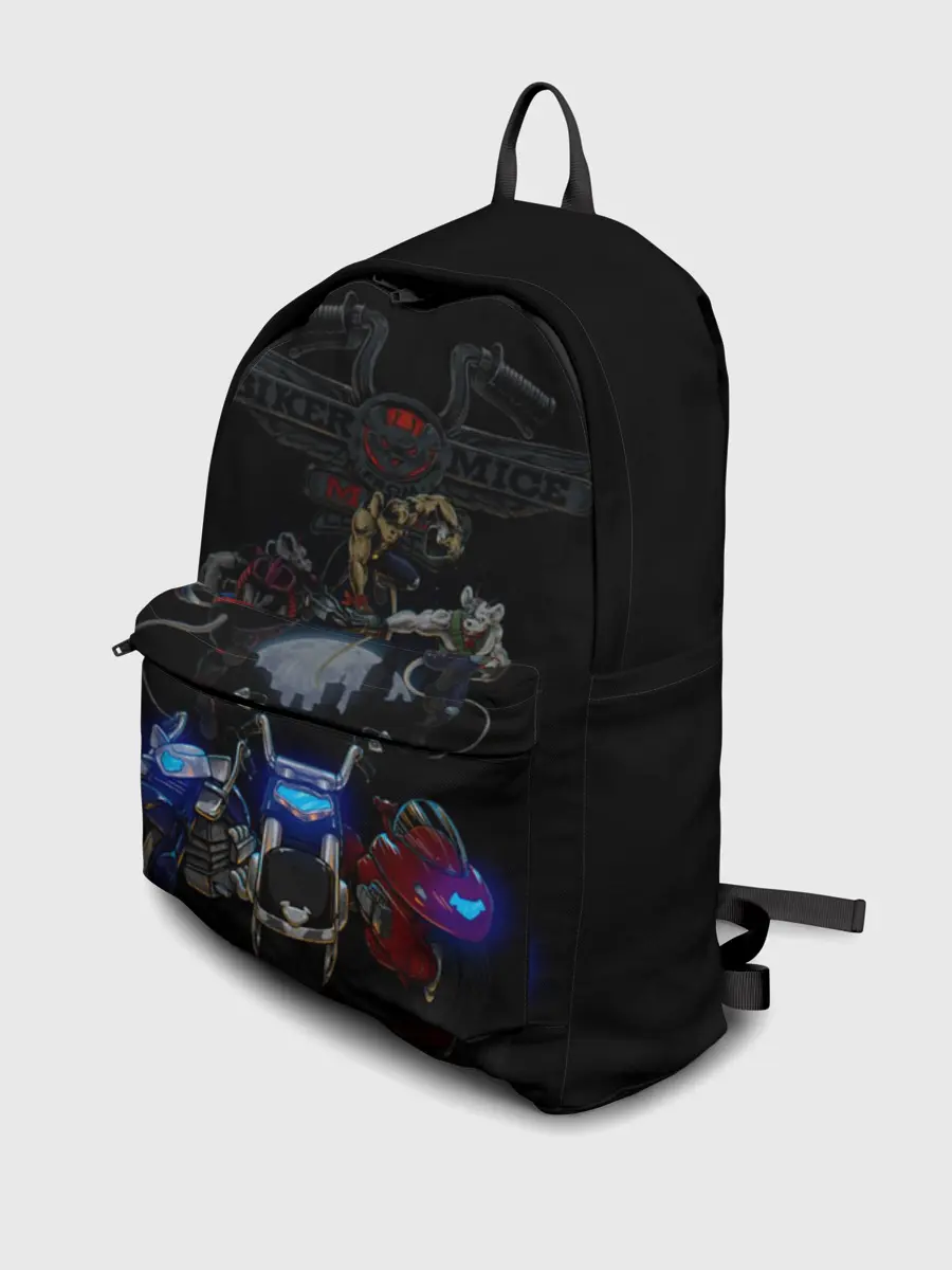 Рюкзак джинсовый / Мыши рокеры с марса / байкеры