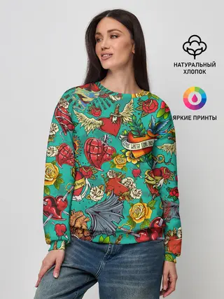 Женский свитшот / Дела сердечные tattoo