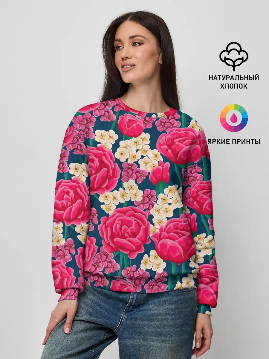 Женский свитшот / Поле роз