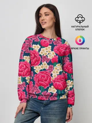 Женский свитшот / Поле роз
