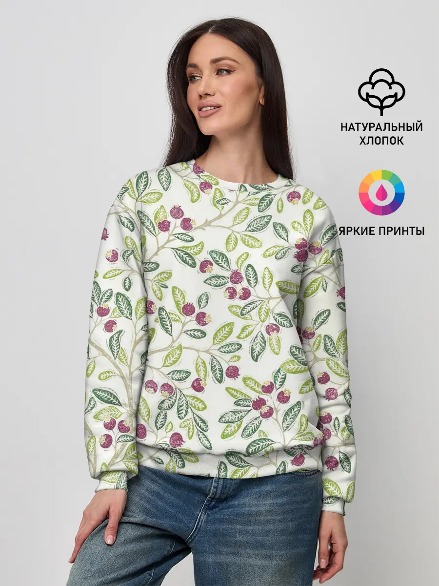 Женский свитшот / Крыжовник красками